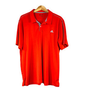 Men's Orange Adidas Polo Shirt L